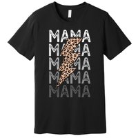 Mama Leopard Print New Mom Baby Shower Premium T-Shirt