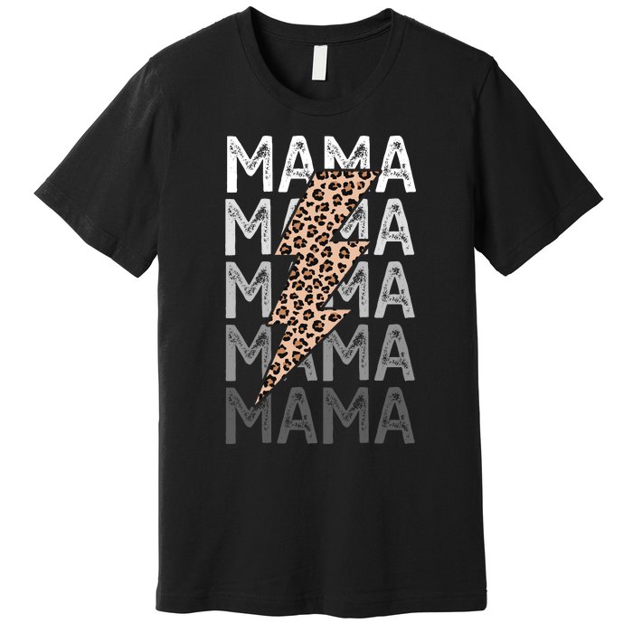 Mama Leopard Print New Mom Baby Shower Premium T-Shirt