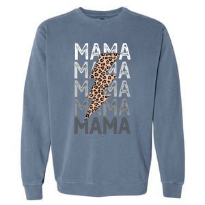 Mama Leopard Print New Mom Baby Shower Garment-Dyed Sweatshirt