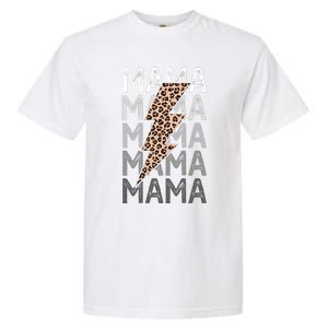 Mama Leopard Print New Mom Baby Shower Garment-Dyed Heavyweight T-Shirt