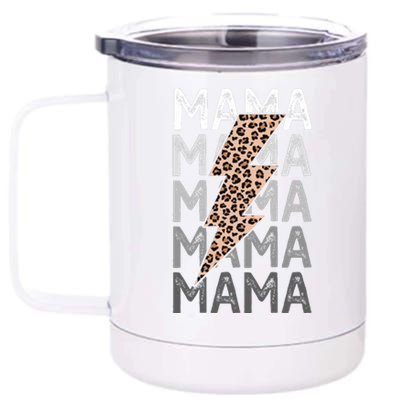 Mama Leopard Print New Mom Baby Shower 12 oz Stainless Steel Tumbler Cup