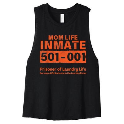 Mom Life Prisoner Inmate Funny Jail Halloween Costume Women's Racerback Cropped Tank