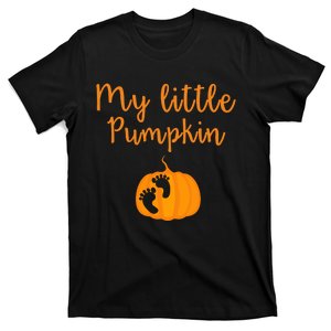 My Little Pumpkin Pregnancy Bump Baby Shower Halloween Tee T-Shirt