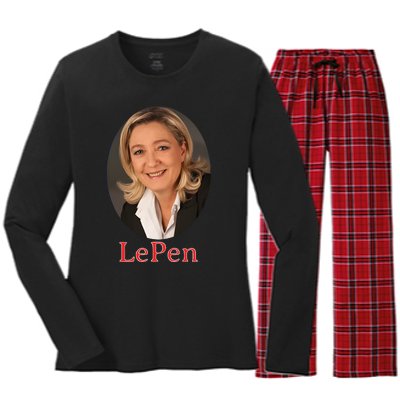 Marine Le Pen France Women's Long Sleeve Flannel Pajama Set 