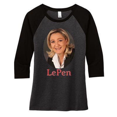 Marine Le Pen France Women's Tri-Blend 3/4-Sleeve Raglan Shirt