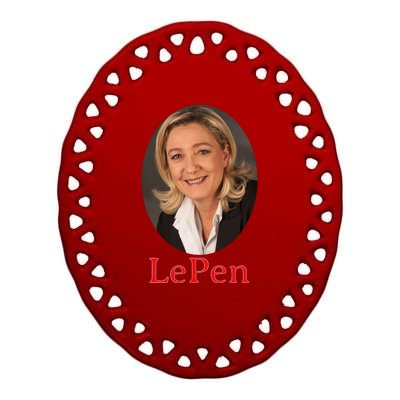 Marine Le Pen France Ceramic Oval Ornament