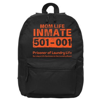 Mom Life Prisoner Inmate Jail Halloween Costume 16 in Basic Backpack