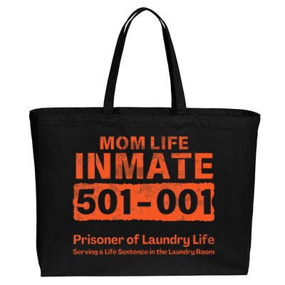 Mom Life Prisoner Inmate Jail Halloween Costume Cotton Canvas Jumbo Tote