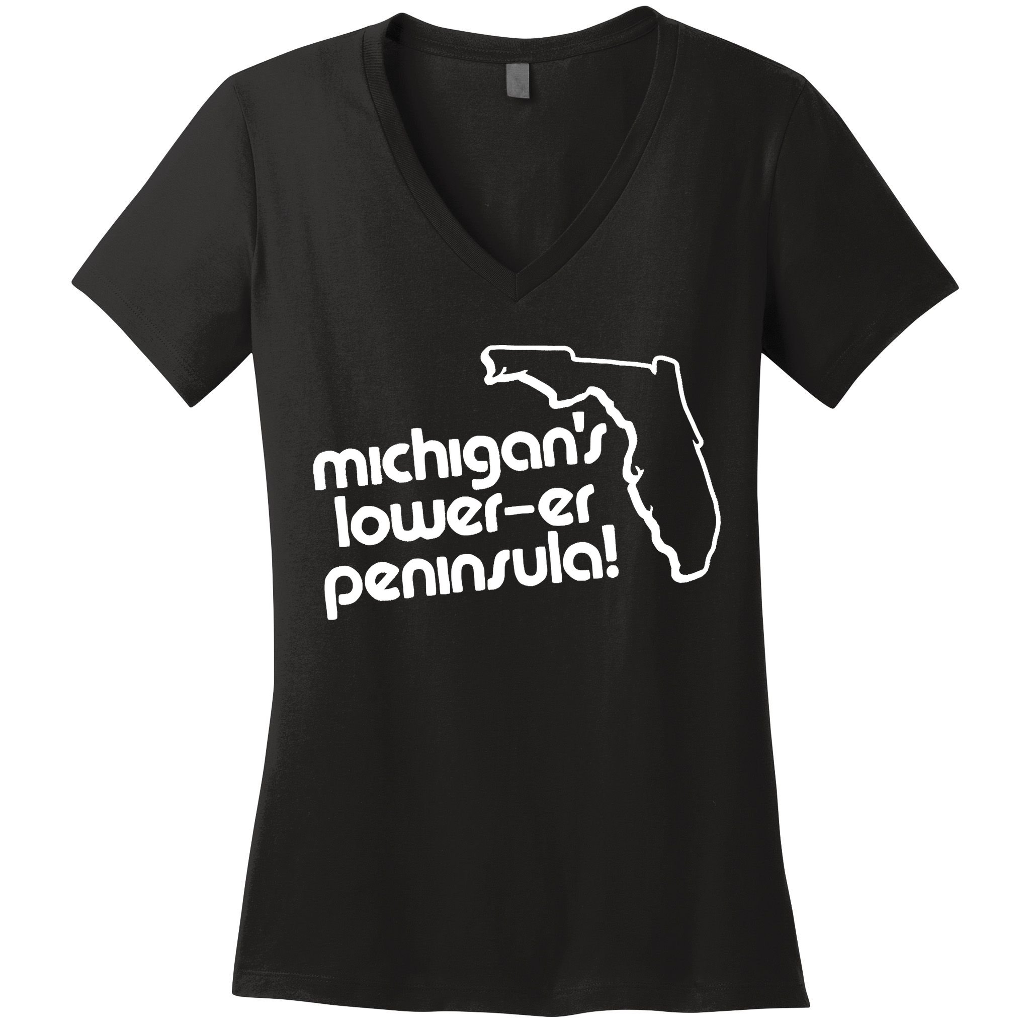 Michigans LowerEr Peninsula Apparel Women's V-Neck T-Shirt