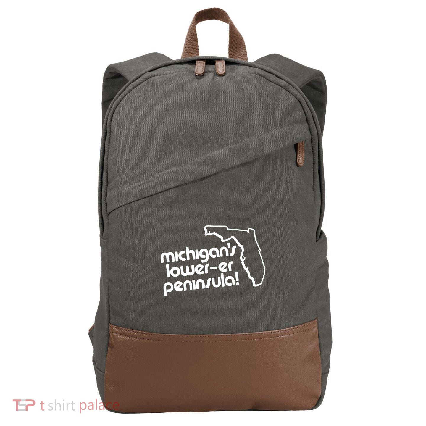 Michigans LowerEr Peninsula Apparel Cotton Canvas Backpack