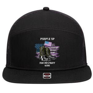 Military lovers Purple Up For Military Month 7 Panel Mesh Trucker Snapback Hat