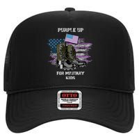 Military lovers Purple Up For Military Month High Crown Mesh Back Trucker Hat