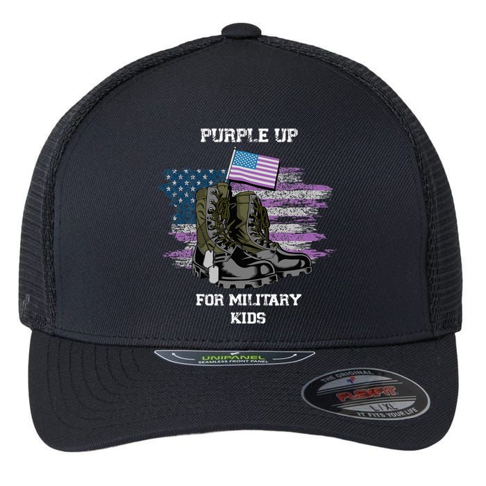 Military lovers Purple Up For Military Month Flexfit Unipanel Trucker Cap