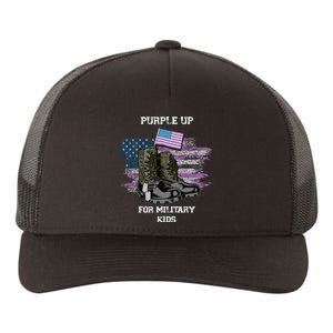 Military lovers Purple Up For Military Month Yupoong Adult 5-Panel Trucker Hat