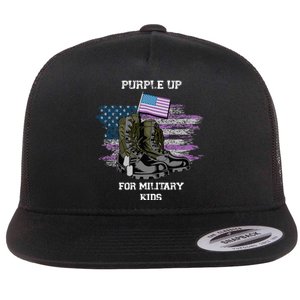 Military lovers Purple Up For Military Month Flat Bill Trucker Hat