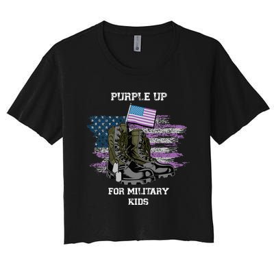 Military lovers Purple Up For Military Month Women's Crop Top Tee