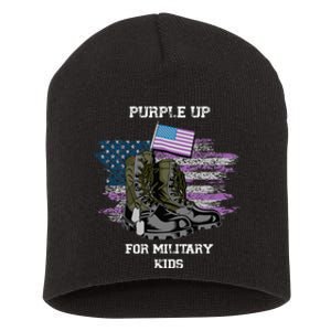 Military lovers Purple Up For Military Month Short Acrylic Beanie