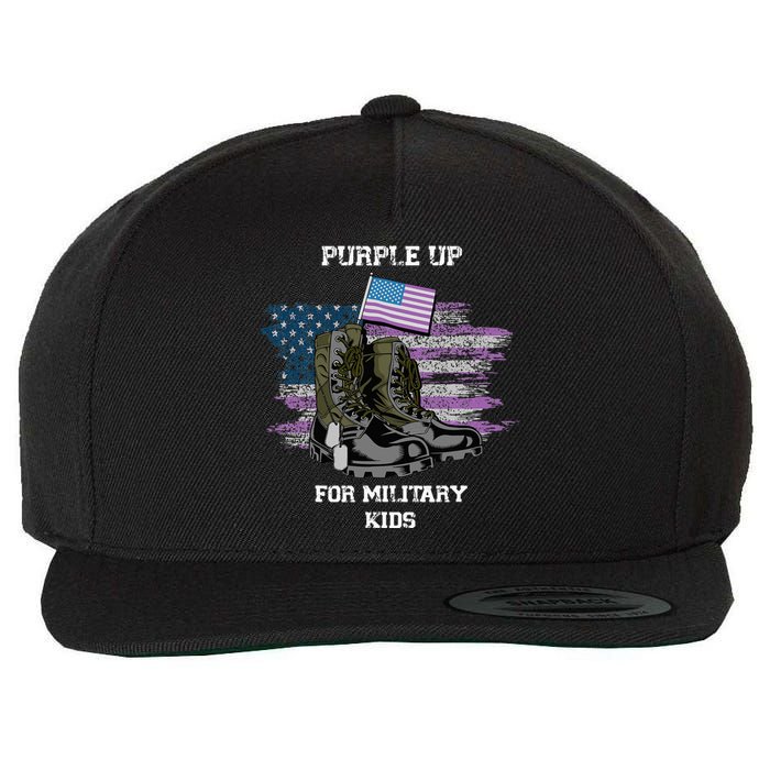 Military lovers Purple Up For Military Month Wool Snapback Cap