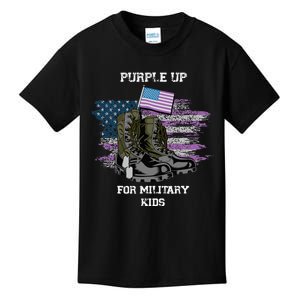 Military lovers Purple Up For Military Month Kids T-Shirt