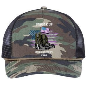 Military lovers Purple Up For Military Month Retro Rope Trucker Hat Cap