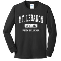 Mt. Lebanon Pennsylvania Pa Vintage Athletic Sports Kids Long Sleeve Shirt