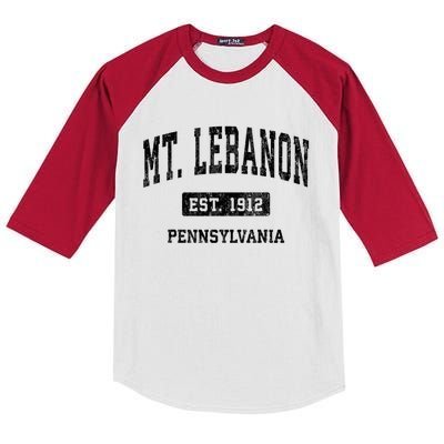 Mt. Lebanon Pennsylvania Pa Vintage Athletic Sports Kids Colorblock Raglan Jersey