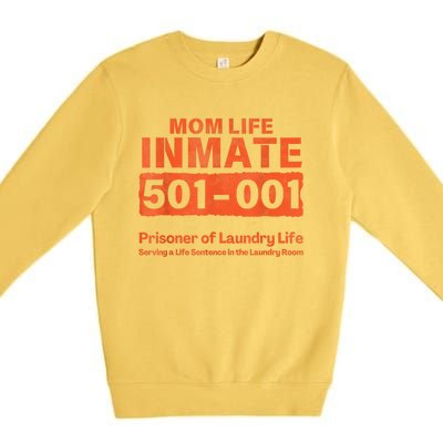 Mom Life Prisoner Inmate Funny Jail Halloween Costume Premium Crewneck Sweatshirt