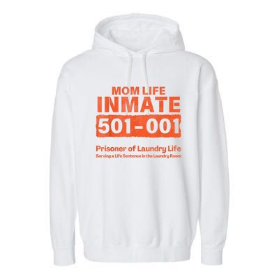 Mom Life Prisoner Inmate Funny Jail Halloween Costume Garment-Dyed Fleece Hoodie