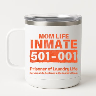 Mom Life Prisoner Inmate Funny Jail Halloween Costume 12 oz Stainless Steel Tumbler Cup