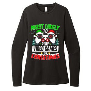 Most Likely Play Video Games On Christmas Xmas Family  Womens CVC Long Sleeve Shirt