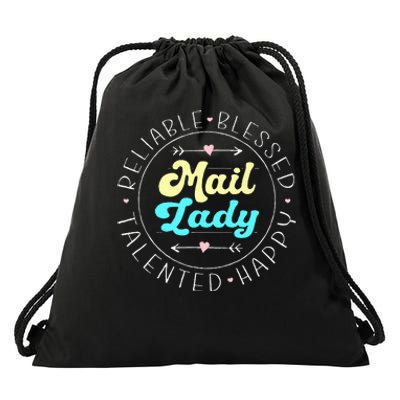 Mail Lady Postal Worker Drawstring Bag