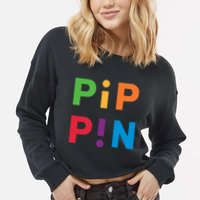 Macintosh Librarian Pip Pin Cropped Pullover Crew
