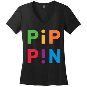 Macintosh Librarian Pip Pin Women's V-Neck T-Shirt