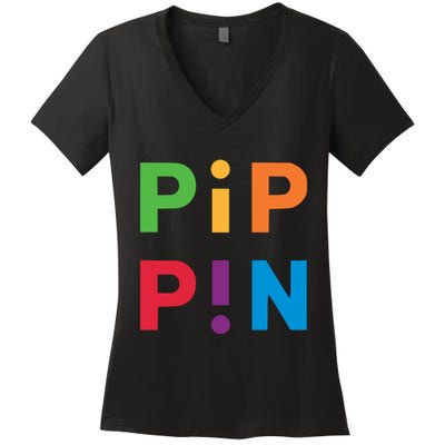 Macintosh Librarian Pip Pin Women's V-Neck T-Shirt