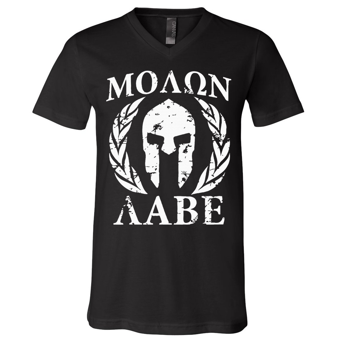 Molon Labe Patriotic V-Neck T-Shirt