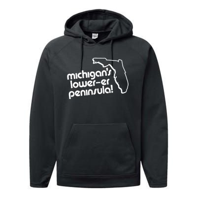 Michigans LowerEr Peninsula Apparel Performance Fleece Hoodie