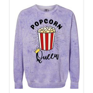 Movie Lover Popcorn Queen Funny Gift Colorblast Crewneck Sweatshirt