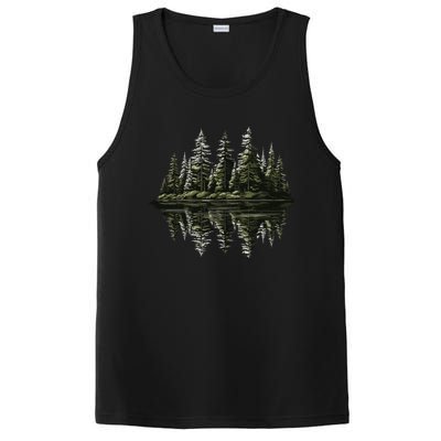 Mountain Landscape Reflection Forest Trees Outdoor Wildlife Gift PosiCharge Competitor Tank