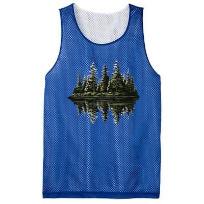 Mountain Landscape Reflection Forest Trees Outdoor Wildlife Gift Mesh Reversible Basketball Jersey Tank