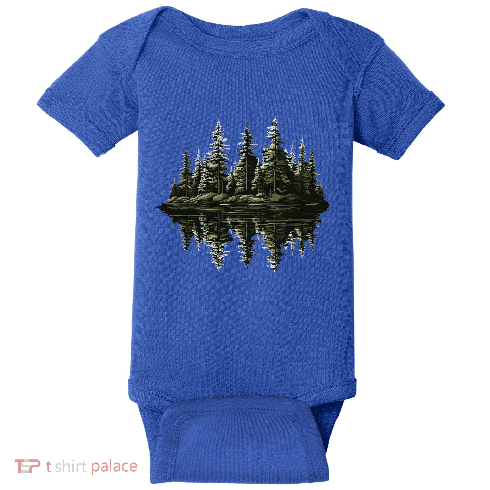 Mountain Landscape Reflection Forest Trees Outdoor Wildlife Gift Baby Bodysuit