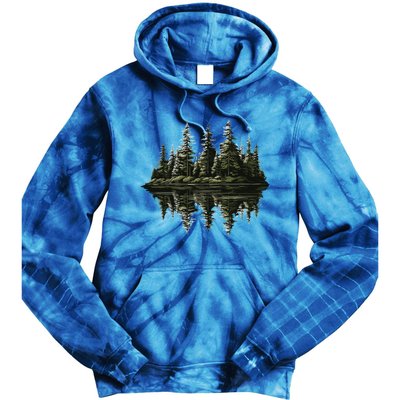 Mountain Landscape Reflection Forest Trees Outdoor Wildlife Gift Tie Dye Hoodie