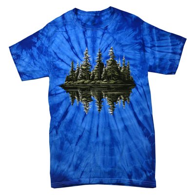 Mountain Landscape Reflection Forest Trees Outdoor Wildlife Gift Tie-Dye T-Shirt