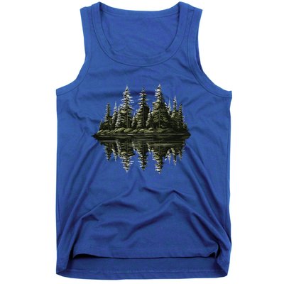 Mountain Landscape Reflection Forest Trees Outdoor Wildlife Gift Tank Top