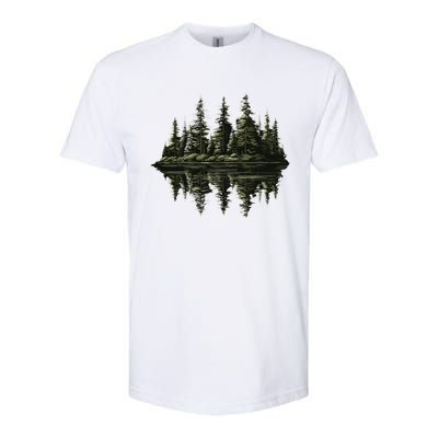 Mountain Landscape Reflection Forest Trees Outdoor Wildlife Gift Softstyle CVC T-Shirt