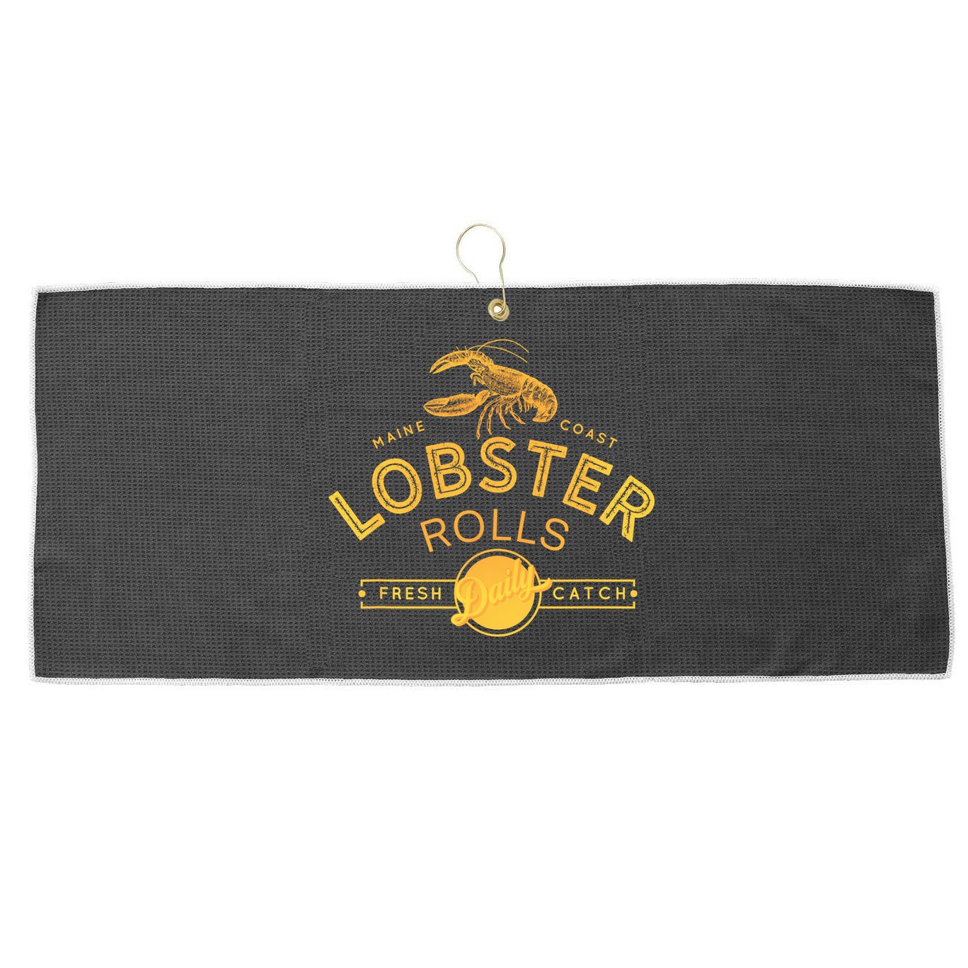 Maine Lobster Roll Vintage Distressed Sea Life Large Microfiber Waffle Golf Towel