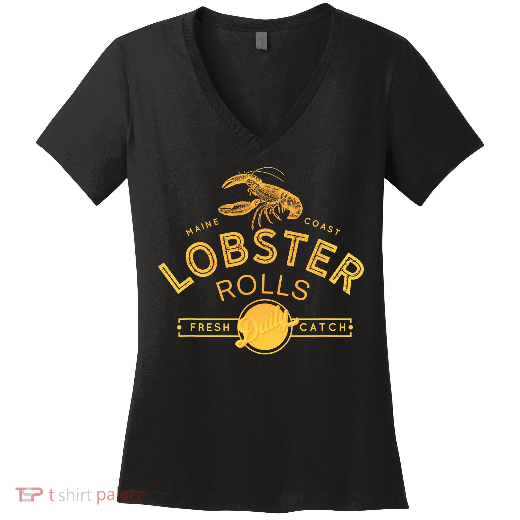Maine Lobster Roll Vintage Distressed Sea Life Women's V-Neck T-Shirt