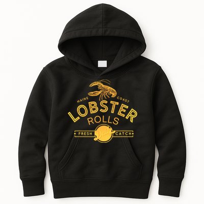 Maine Lobster Roll Vintage Distressed Sea Life Kids Hoodie
