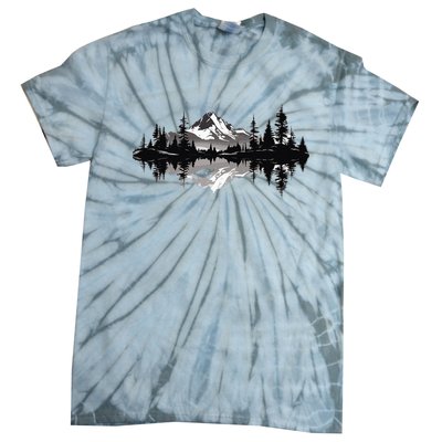 Mountain Landscape Reflection Forest Trees Outdoor Wildlife Tie-Dye T-Shirt