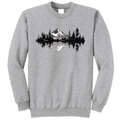 Mountain Landscape Reflection Forest Trees Outdoor Wildlife Tall Sweatshirt