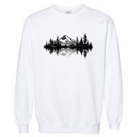 Mountain Landscape Reflection Forest Trees Outdoor Wildlife Garment-Dyed Sweatshirt